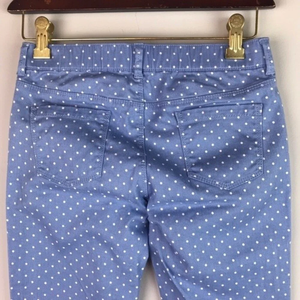 NWT GYMBOREE girl's blue with white polka dots super skinny pants size 12